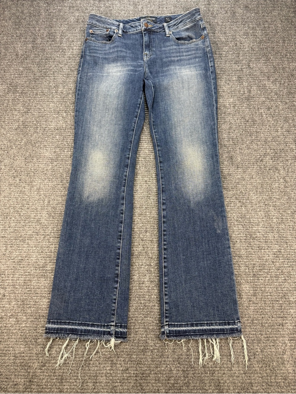 Lucky Brand Lolita Bootcut Jeans Women's 8/29 Medium Wash Frayed Hem